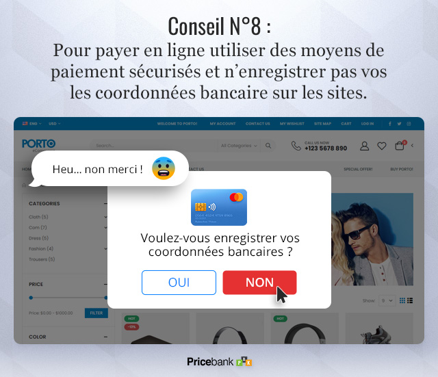 Ne pas enregistrer ses coordonnées bancaires sur les sites