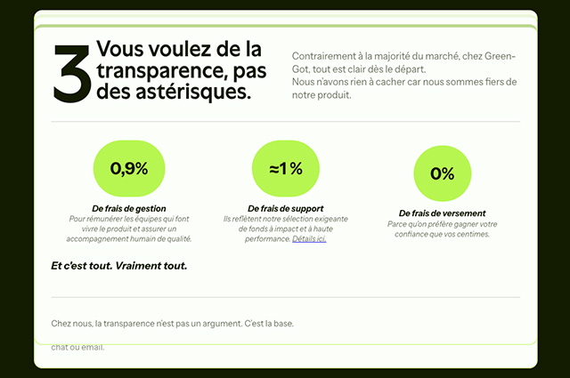 Frais du PER de Green-got