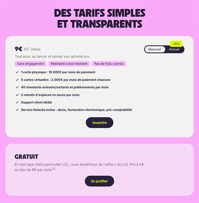 Compte pro LCL Pro